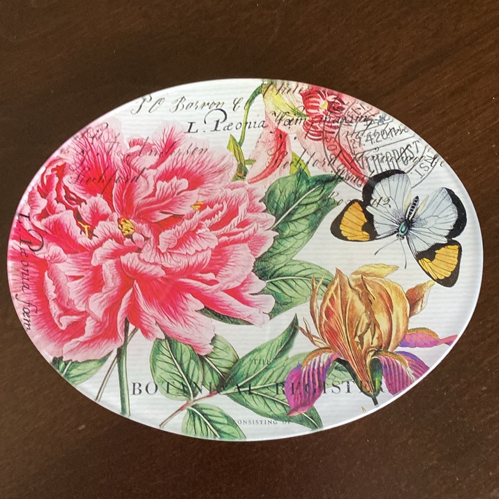 Peony Glass Soap Dish - Michel Design Works